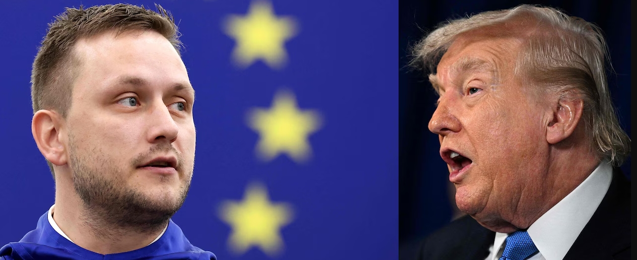 Grönlannin pääministeri Jens-Frederik Nielsen ja Yhdysvaltain presidentti Donald Trump. AFP