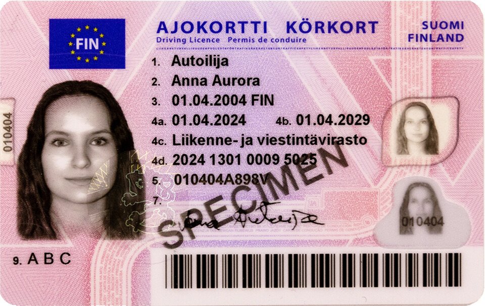 Vuoden 2024 ajokorttimalli. Kuva: Traficom