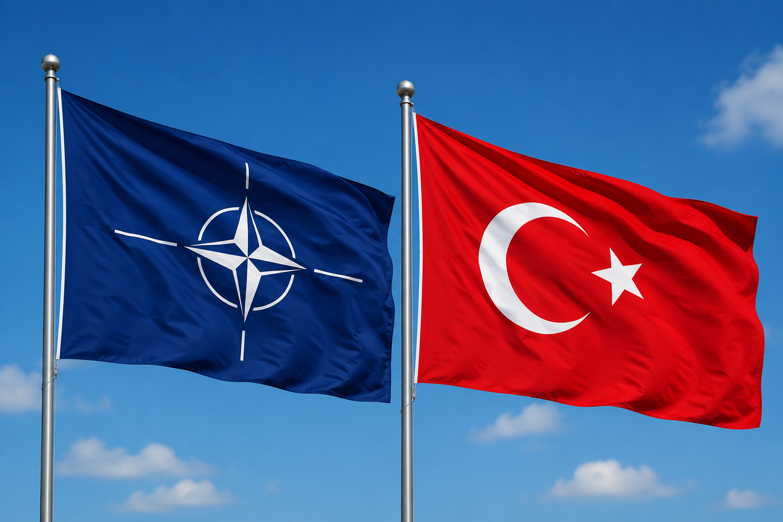 Naton ja Turkin liput. KUVITUSKUVA